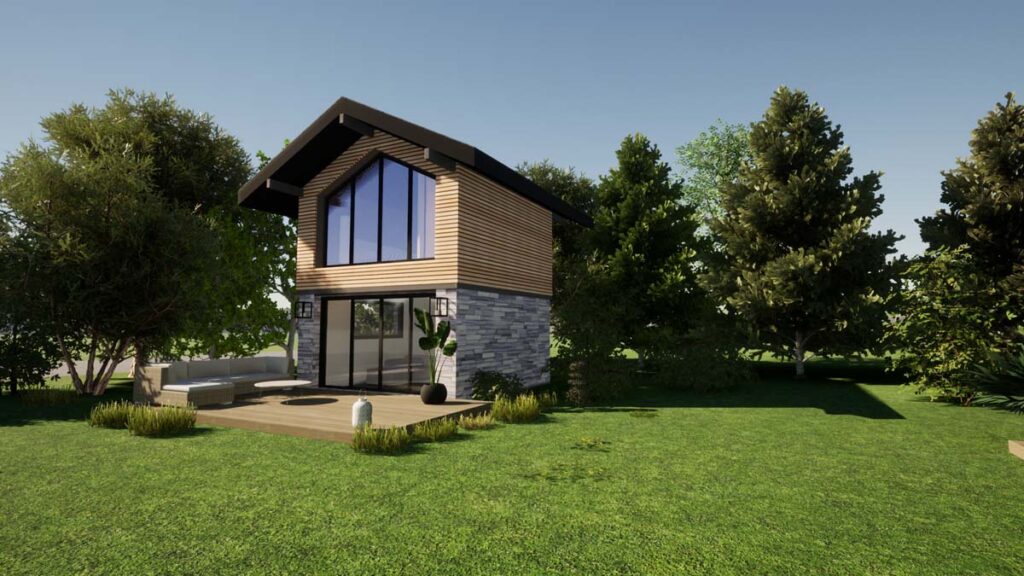 mini house ou tiny house immobile, créée par l'architecte Anne Cécile Azzolin à Annecy