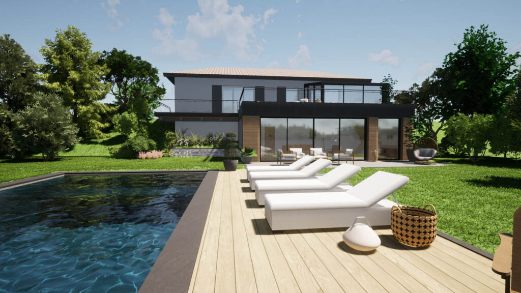extension, piscine et terrasse extérieure à sevrier, dessiné par l'architecte Anne Cécile Azzolin