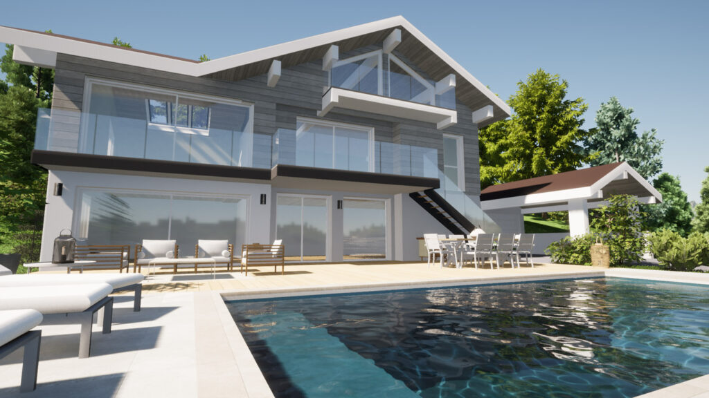 extension-piscine-terrasse à Veyrier du lac par Anne Cécile Azzolin, Cezembre Architecture