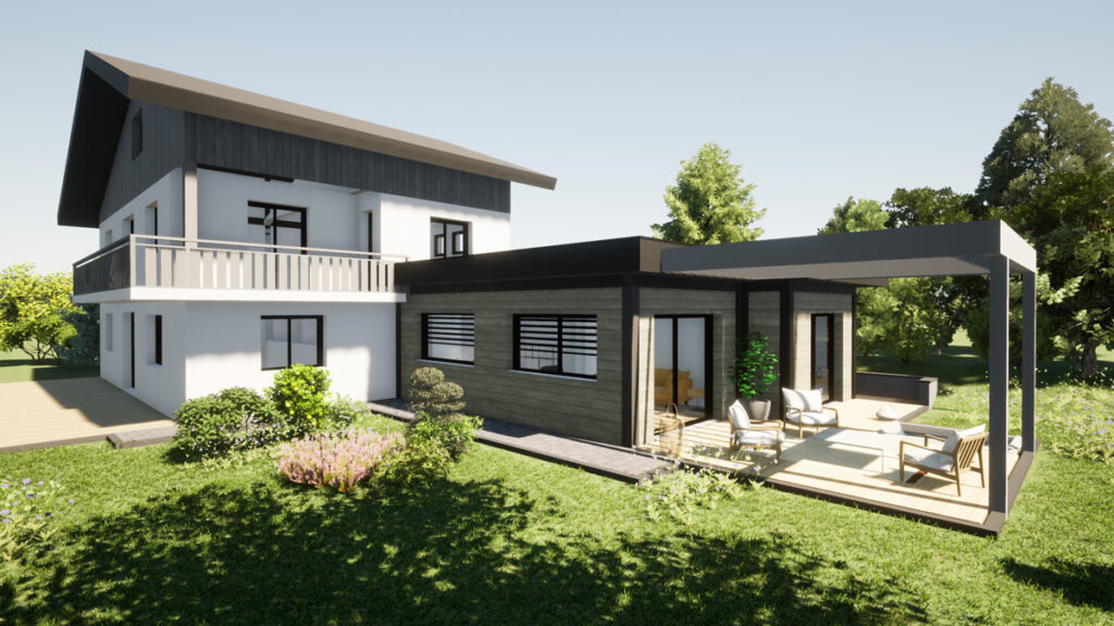 extension d'une maison et pergola à Menthon Saint Bernard par Cezembre Architecture